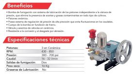 BOMBA DE FUMIGACIÓN WULI SIN GRASERA CON PISTONES EN CERÁMICA -  Fumigadoras