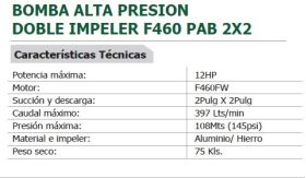 Motobomba Alta Presión Diesel Doble Impulsor -  Motobombas
